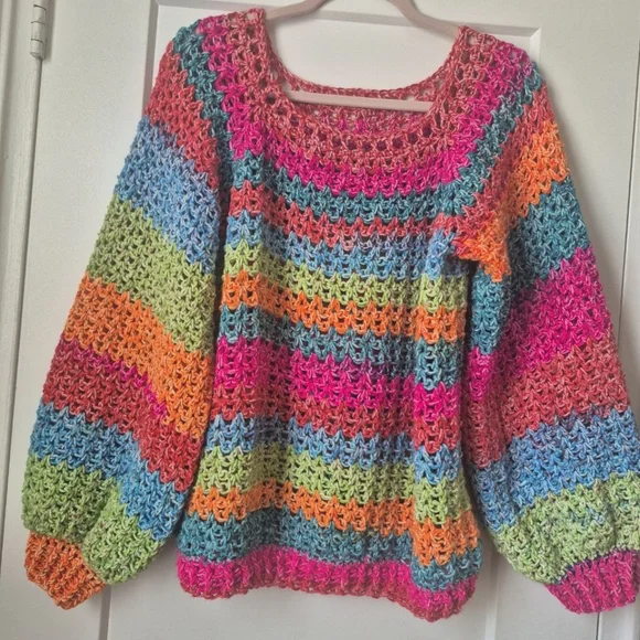 Multicolor Crochet Sweater - Picture 2 of 10